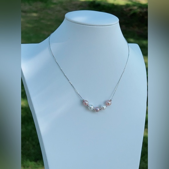 M7 Handmade S925 Freshwater Pearl Necklace two way wearing - Picture 2 of 7